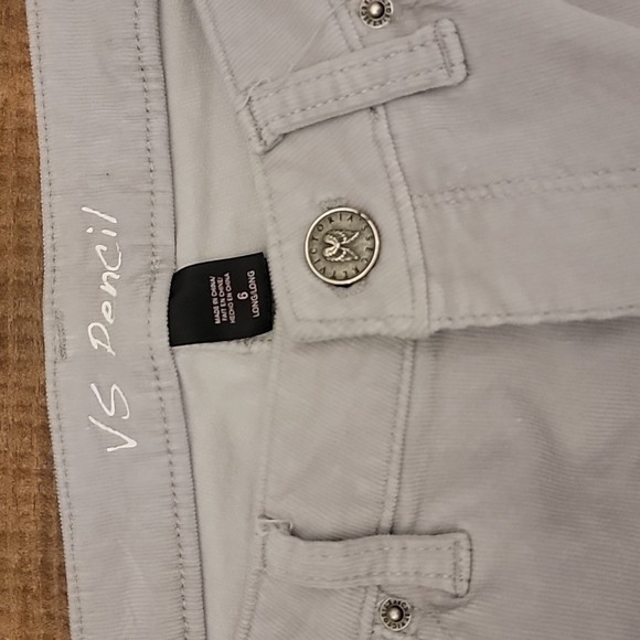 💥VS VICTORIA'S SECRET corduroy Gray Pants sz 6 Long - Picture 2 of 7